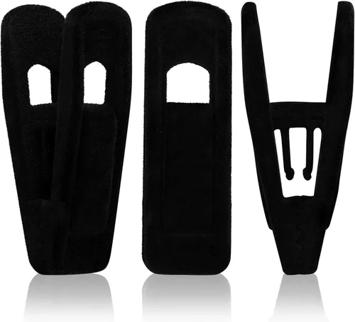 Miniatura 9 de Tinfol Clips de terciopelo para colgar, paquete de 50 clips de terciopelo para pantalones grises, clip para colgar ropa, alfiler de ropa de apertura