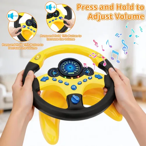 Miniatura 7 de deAO Volante Infantil para Asiento Trasero con Llave de Coche, Volante de Simulación de Conducción con Luz y Música, Juguete de Volante para Regalo