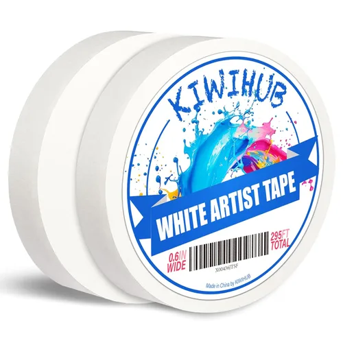Miniatura 9 de Paquete de 2 cintas artísticas – Cinta de artista profesional para papel de acuarela, cinta blanca de artistas de enmascaramiento para pintar