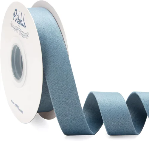 Miniatura 29 de Ribbli - Cinta de terciopelo azul grisáceo claro de doble cara, 1/2 pulgada, carrete de 10 yardas, azul grisáceo claro. Uso para adornos de árbol