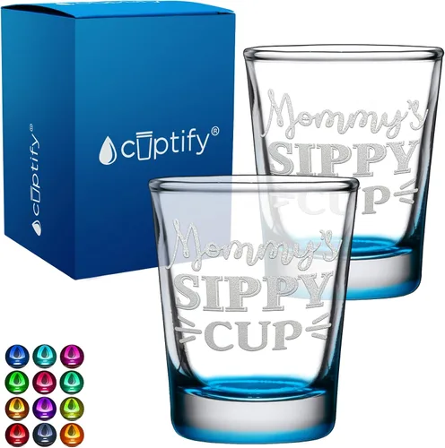 Miniatura 82 de Cuptify Regalos para baby shower, para la nueva mamá, EST 2023, 2 onzas, con fondo negro, juego de 2 vasos grabados para fiesta, regalo