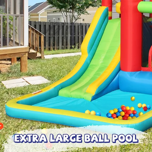 Miniatura 4 de Casa de rebote inflable Action Air con soplador, gran área de salto y tobogán, castillo hinchable duradero y extra grueso para niños, diversión