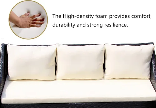 Miniatura 3 de Cojín impermeable para silla de banco para interior y exterior, cojín de asiento para jardín largo