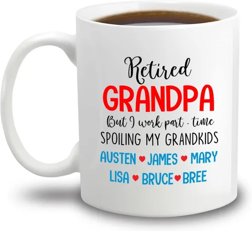 Miniatura 7 de Tazas con fotos personalizadas para abuelo, regalo para el mejor abuelo del mundo, taza de café personalizada para abuelo, taza para abuelos