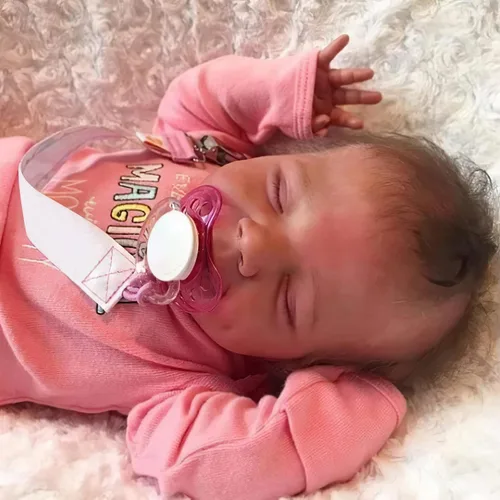 Muñecas Reborn Baby Girl, 18 pulgadas realistas recién nacidas muñecas durmiendo con vinilo de silicona suave de cuerpo completo, muñecas de bebé