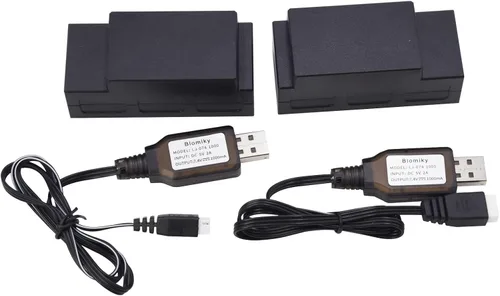 Miniatura 3 de Blomiky Batería recargable Lipo de 7.4V 2S 1000mAh 7.4Wh y reemplazo de cable USB para camiones H16 H16BM H16PL H16DR RC / H16
