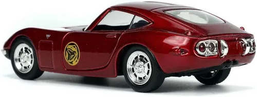 Miniatura 6 de Jada Toys Power Rangers 1:32 1967 Toyota 2000 GT - Coche fundido a presión y figura de 1.65 pulgadas Red Rangers, juguetes para K a partir de 8 años