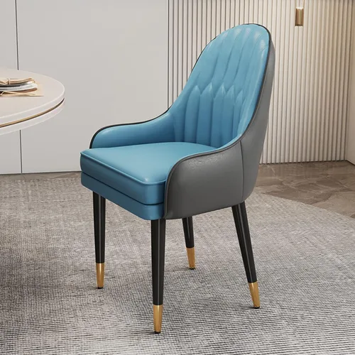 Miniatura 19 de Sillas de comedor modernas, sillas de comedor tapizadas de piel sintética de mediados de siglo, sillas auxiliares de ocio con patas de metal para 15