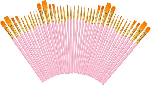 Miniatura 20 de para niños, adolescentes, chicas adolescentes, cosas de moda, relleno para cesta de Pascua, juego de pinceles de pintura acrílica Soucolor para Rosa