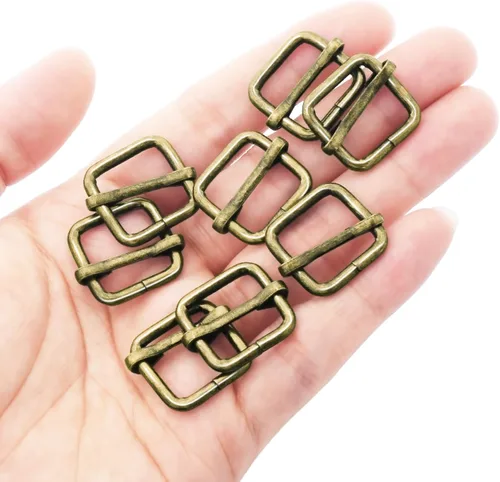 Miniatura 31 de CooBigo Paquete de 25 hebillas deslizantes ajustables de metal de 1 pulgada, ajustador rectangular Tri-Glide, deslizador de correa de tirantes
