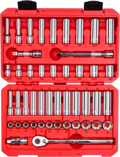 Miniatura 10 de TEKTON Juego de llaves de vaso y trinquete de 6 puntos, 34 piezas (1/4-1 pulg.) SKT15101