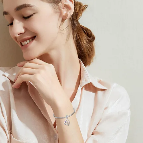 Miniatura 164 de PROESS Dije para padre, madre e hija, pulsera de plata de ley para pulseras, regalos de cumpleaños, día de San Valentín, para hija, madre, amante