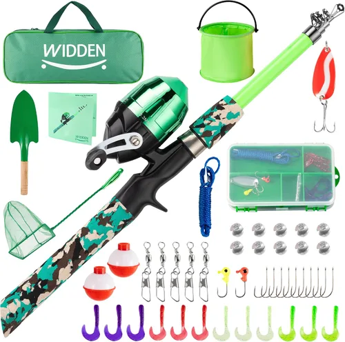 Miniatura 13 de WIDDEN Kids Fishing Pole, Portable Telescopic Kids Fishing Poles for Boys and Girls, Fishing Rod and Reel Combo Kit with Tackle Box, and Fishing