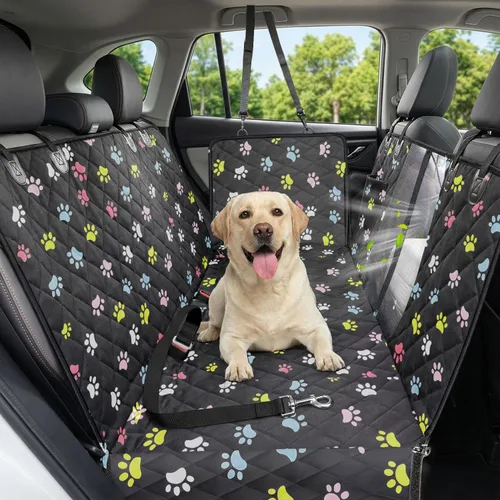 Miniatura 15 de Funda de asiento de coche para perros, funda de asiento para perros 600D resistente y duradera para asiento trasero, hamaca para perros 100%