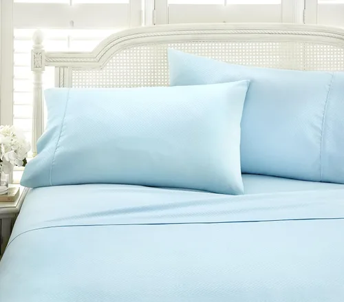 Miniatura 10 de ienjoy Home - Juego de sábanas de 4 piezas con estampado a cuadros en relieve, color crema 2-Crema a cuadros