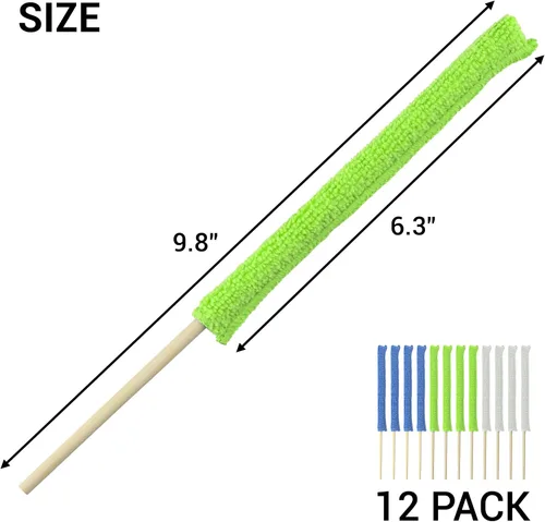 Miniatura 2 de 12 piezas de microfibra con detalles de plumero, cepillo de limpieza de hendiduras, plumero de microfibra, mini plumeros para limpiar el hogar