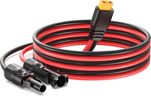 Miniatura 12 de Cable de extensión de carga solar Bateria Power a XT60, 12AWG 15 pies Cable adaptador de conector solar a XT60 para panel solar a estación de Negro