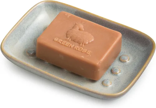 Miniatura 24 de Miamolo Jabonera limpiadora para ducha, jabonera de cerámica para barra de jabón grande, champú o esponja, bandeja ahorradora de jabón para baño