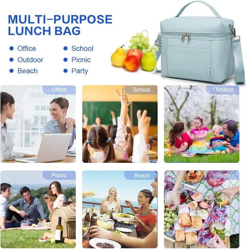 Miniatura 8 de NOL Natural Organic Lifestyle Loncheras aisladas para mujer, bolsa enfriadora, ligera, de nailon, impermeable, para el trabajo