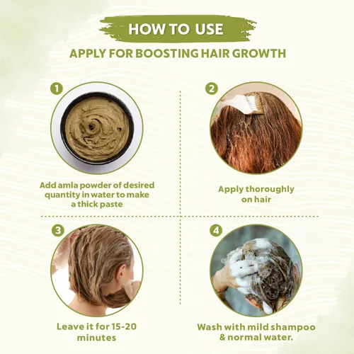 Miniatura 6 de INDUS VALLEY Bio Organic - Polvo de fruta de grosella india Amla 100% natural para el crecimiento del cabello, piel, grosella espinosa india Sin
