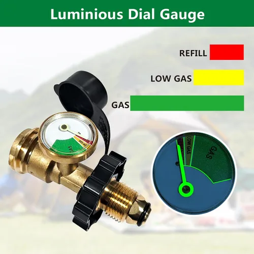 Miniatura 5 de Válvula de medidor de presión de gas de tanque de propano universal, indicador de nivel de tanque de propano Detector de fugas utilizado