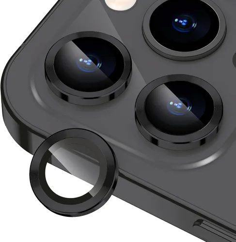 Miniatura 25 de Protector de Lente de Cámara Bling para iPhone 17 Pro / 17 Pro Max, Anillo de Metal con Diamante Individual con Dureza 9H, Protector de Pantalla