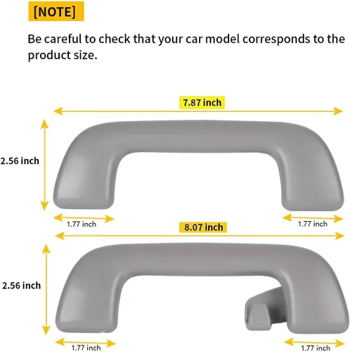Miniatura 5 de Tirador de techo Mango de agarre interior con gancho compatible con Toyota Corolla Yaris 4Runner Vios Aruis Prius Previa Rav4 EZ - Gris