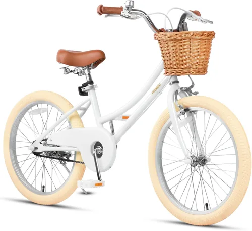Miniatura 42 de Petimini Vintage Kids Bike for Girls, 12–20 Inch Classic Bicycle with Wicker Basket & Bell, High Tensile Steel Frame, Training Wheels (12–18”), 85%