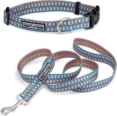 Miniatura 65 de Lucky Love Dog - Collar de perro ajustable con hebilla de fácil clic para los grandes, duradero y cómodo para perros machos y hembras, collar