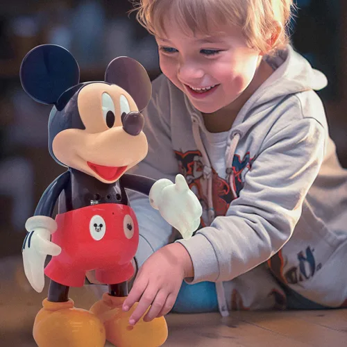 Miniatura 5 de LEXiBOOK - Disney - Robot de Mickey bilingüe - Inglés/Español, 100 cuestionarios educativos, efectos de luz, baile, programable, articulado