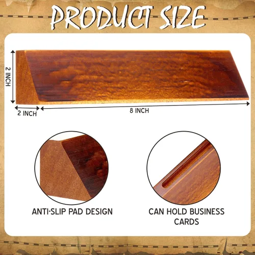 Miniatura 2 de Eersida 2 piezas de placa de nombre de madera en blanco para escritorio, placa de nombre de nogal personalizada de madera DIY para placa de nombre