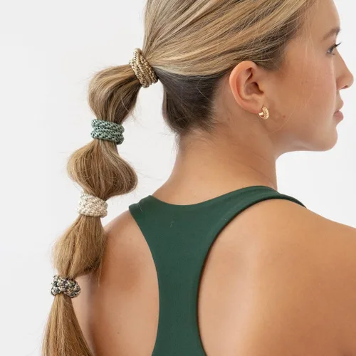 Miniatura 7 de L. Erickson Lazos para el cabello grueso, paquete de 15 tubos para poni Grab & Go, paquete de 15 tonos neutros, bandas sin arrugas sin daños