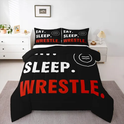Miniatura 8 de Castle Fairy Juego de edredón de deportes de lucha libre, tamaño Queen, juego de ropa de cama con temática de lucha libre para mujeres adultas