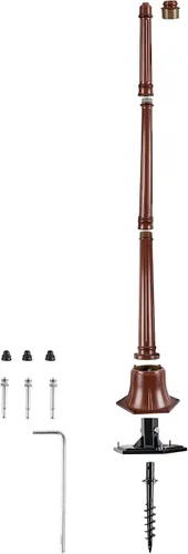 Miniatura 2 de Gama Sonic Poste de lámpara universal para exteriores para luces solares, poste de aluminio fundido de bronce envejecido de 60 pulgadas con ancla EZ