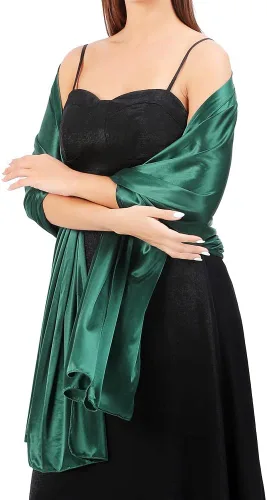 Miniatura 2 de Ladiery Chales y envolturas de satén sedoso para mujer, vestido de noche, ligero, largo, para novia, elegante, brillante, estola de boda