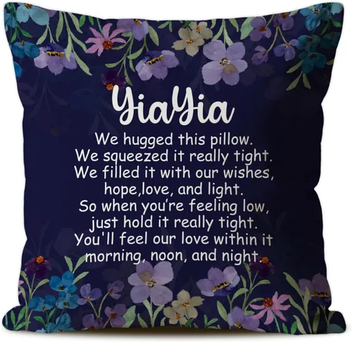 Miniatura 9 de Lola - Fundas de almohada, regalos conmovedores para la abuela Lola, almohada de cojín floral acogedora para abuelo, 18 x 18 pulgadas