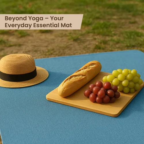 Miniatura 3 de LFH Home - Tapete de yoga de algodón hecho a mano para ejercicio, entrenamiento, fitness, perfecto y de alta calidad, ecológico, tejido de algodón