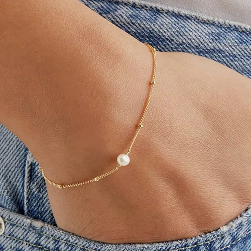Miniatura 3 de DeScount - Pulsera de cadena de elegante oro para mujer, pulseras de cadena individual o en capas, con eslabón de dije de corazón, karma, triángulo