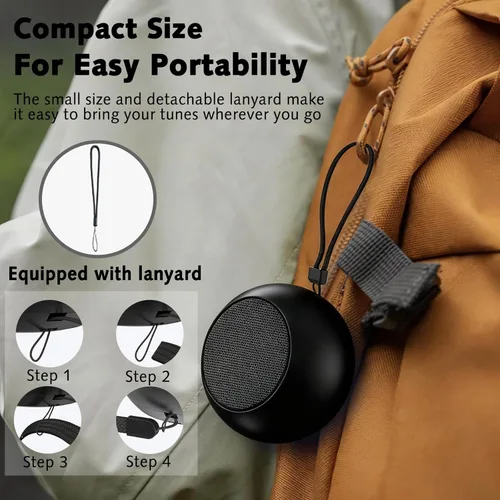 Miniatura 7 de Altavoz Bluetooth portátil mini, pequeño altavoz inalámbrico Bluetooth 5.3 con sonido estéreo, graves profundos, emparejamiento TWS, impermeable