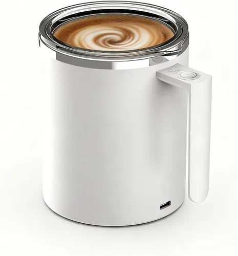 Miniatura 10 de Taza de café autoagitable, taza mezcladora eléctrica de 12.2 onzas con agitador magnético y antisedimentación, taza de viaje recargable para café