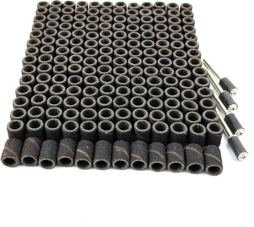 Miniatura 8 de Merryland Banda de lijado de tambor para Dremel 184 piezas, 120 # 1/2 pulgada manga de lijado 180 piezas y mandril 4 herramientas rotativas