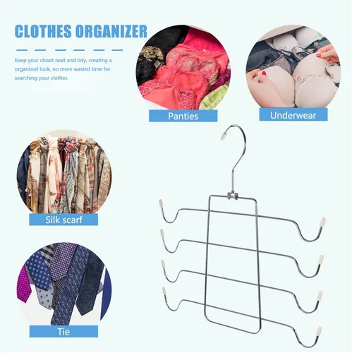 Miniatura 7 de DOITOOL 2 piezas de colgador sin mangas, ganchos multifuncionales para organizador de armario, perchas que ahorran espacio para camisetas sin Beige