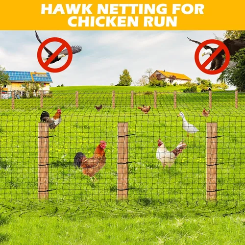Miniatura 5 de BSTPCOO Red para pájaros de 50 x 50 pies con malla cuadrada de 1 pulgada para techo de gallinero, red de nailon resistente, redes de aviario, valla
