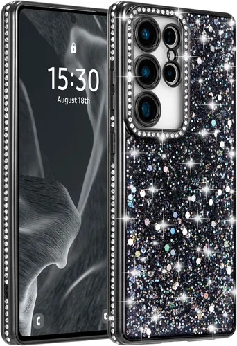 Miniatura 15 de FABSPARK Funda para Samsung Galaxy S22, Cristal Brillante Diamante Pedrería Lentejuela Brilloso Reluciente Espumoso Brillante Lujoso Galvanizado