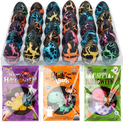 ANPHILE Recuerdos de fiesta de Halloween, paquete de 30 huevos de dinosaurio para incubar de Halloween, rellenos de bolsas de regalos de Halloween a