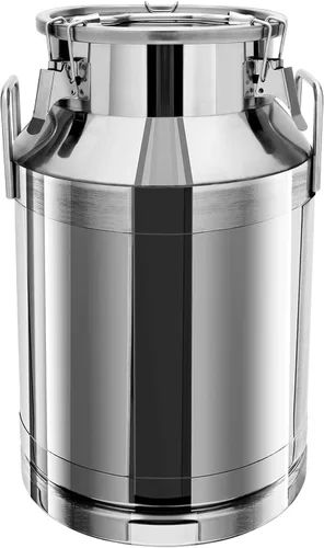 Miniatura 9 de Cubo de leche de acero inoxidable de 40 litros y 10.57 galones, cubo de vino con tapa sellada, resistente (40 l, sin grifo)