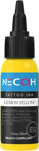Tinta de tatuaje amarillo limón de 1.0 fl oz/1 oz, botella de colores fáciles de usar, larga duración, vibrante, vívido, suministros de tatuaje