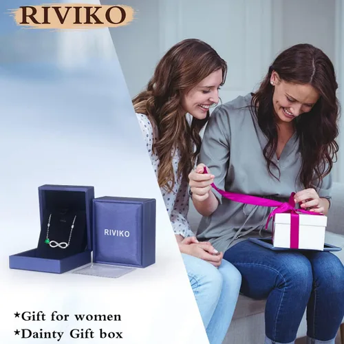 Miniatura 5 de RIVIKO Pulsera con dije de símbolo de corazón de amor infinito para mujer, plata de ley 925, ajustable, cumpleaños, día de San Valentín, Navidad