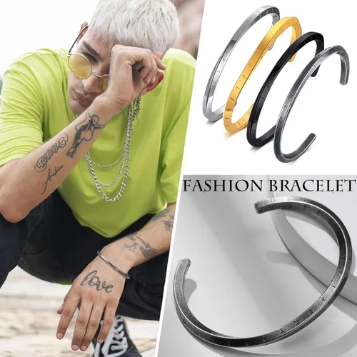 Miniatura 2 de VNOX Regalos de joyería vikinga nórdico para hombre y mujer, brazalete nórdico vikingo nórdico 24 runas del alfabeto, pulsera de mobius torcido