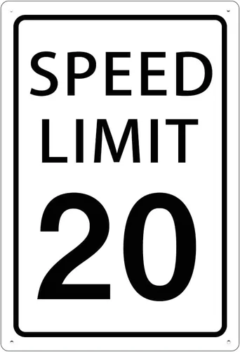 Miniatura 12 de KONEDMIX Señal de límite de velocidad de 25 mph, señal de tráfico lenta, carretera y calle, 25 señales de 8 x 12 pulgadas Límite de velocidad 25
